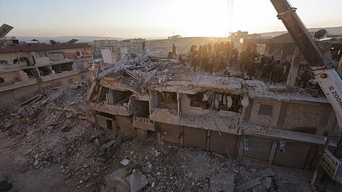 Rescue operation continues in the aftermath of an earthquake, in rebel-held town of Jandaris, Syria
