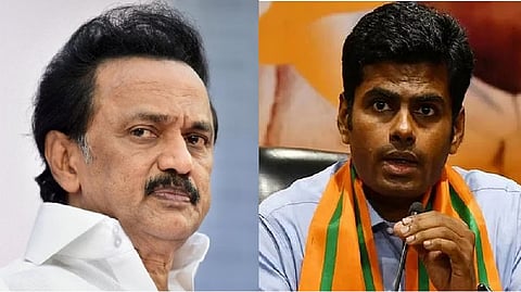 (L) M K Stalin; K Annamalai (R)