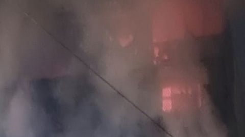 Massive fire breaks out