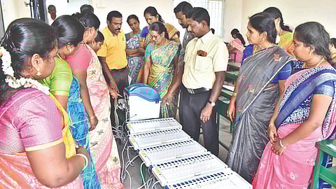 Officials to be engaged for election duty on February 27 at
the third phase of training, held in Erode on Wednesday