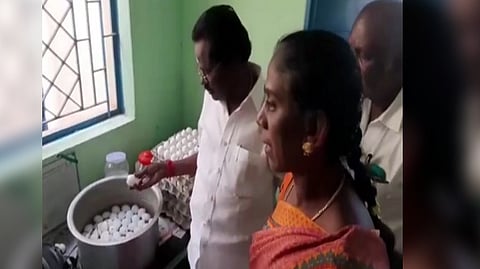 Paramakudi MLA Murugesan inspecting Paramakudi Government Primary School in Ramanathapuram district.