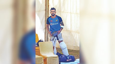 Virat Kohli during a practice session