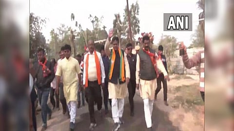 Tripura CM Manik Saha's campaign in Agartala