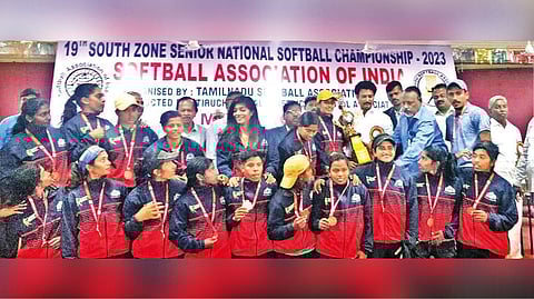 The Kerala women?s team that won the title.