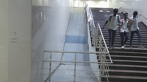 Work of a new escalator at Nehru Park