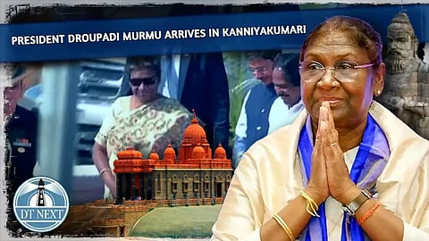 President Droupadi Murmu arrives in Kanniyakumari