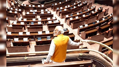Prime Minister Narendra Modi visits new parliament building