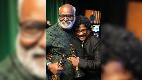 M.M Keeravani and  lyricist Chandrabose
