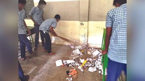 Students made to clean classrooms