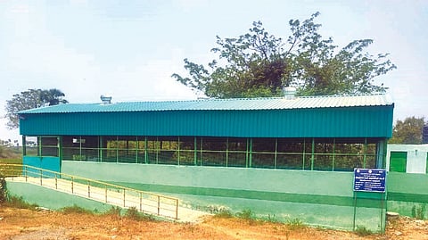 The closed compost production unit in Perambakkam