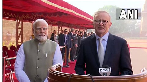 Australian Prime Minister Anthony Albanese with Prime Minister Narendra Modi.