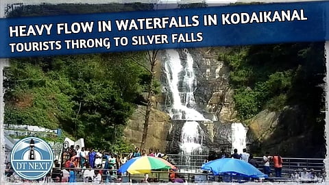 Heavy flow in silverfalls in Kodaikanal