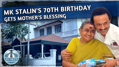 Stalin gets blessings from his mother on his 70th Birthday