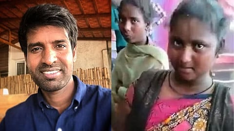 Soori (left); Tribal woman in the video (right)