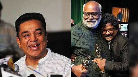 Kamal Haasan; MM Keeravani with lyricist Chandrabose