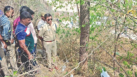 Police inspect the spot where Sanjay Raja was shot at
in Coimbatore on Tuesday