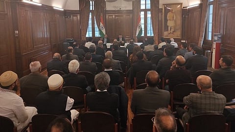 High Commissioner of India to the UK Vikram Doraiswami in a meeting with Indian Community leaders in the UK.