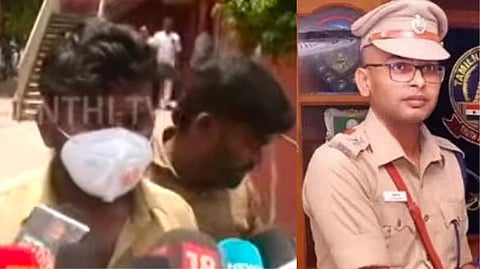 Surya (left); Accused IPS officer Balveer Singh (right)