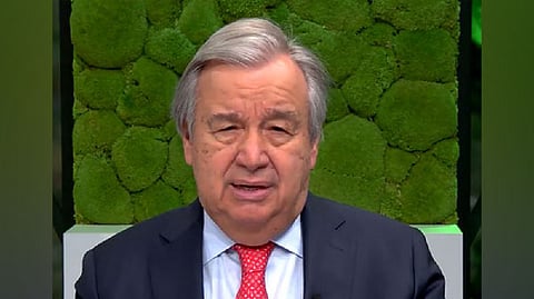 United Nations Secretary-General Antonio Guterres speaking at UN