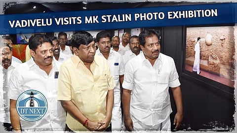 Comedian Vadivelu visits MK Stalin photo expo in Madurai