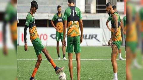Sreenidi Deccan players during practice
