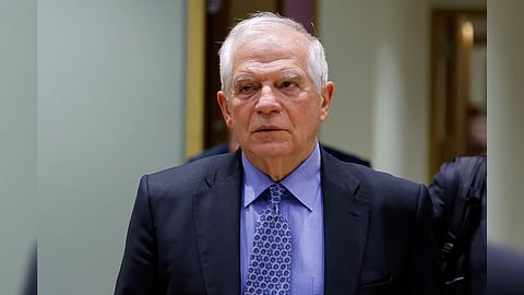 High Representative of the European Union for Foreign Affairs and Security Policy Josep Borrell takes part in an EU Foreign Ministers' meeting, in Brussels