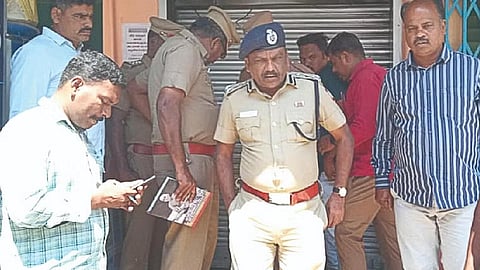 DIG MS Muthusamy at the site of a burgled ATM