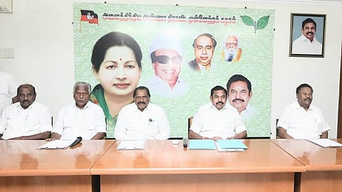 AIADMK district secretaries meeting underway in Chennai under the chairmanship of party's interim General Secretary EPS.