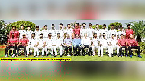 Jolly Rovers team players, staff and management members pose for  a photograph