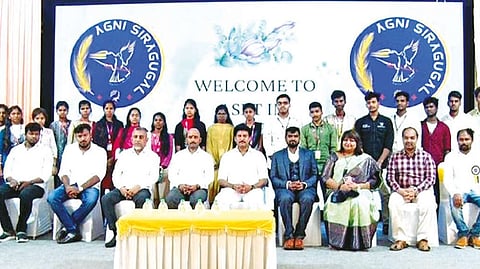 Officials and students at the event on Saturday