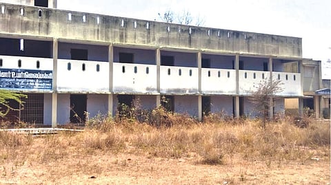 A view of the high school building.