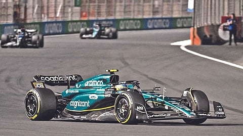 Fernando Alonso in action.