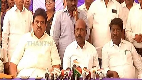 Health Minister Ma Subramanian speaking to reports.