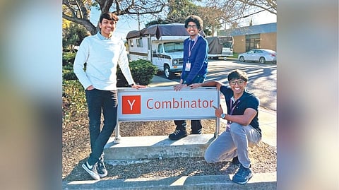 Prajwal (c) has a bachelor?s in computer science, while Neel (l) and Akash (r) have a bachelor?s in engineering design and a master?s in data science.