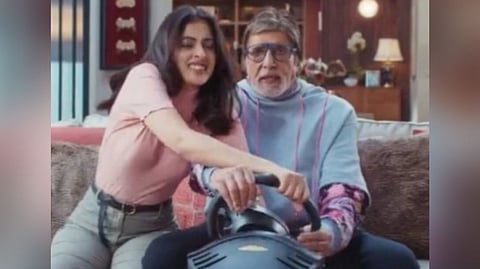 Navya Naveli Nanda with Amitabh Bachchan