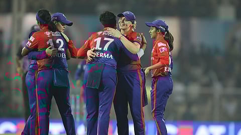 Delhi Capitals team players celebrating the win.