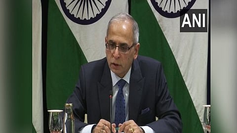 Foreign Secretary Vinay Kwatra at the special media briefing on the G20 Foreign Ministers' Meeting.