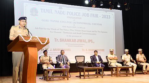Commissioner of Police, Chennai City, Shankar Jiwal on Saturday inaugurated a job fair for wards of policemen