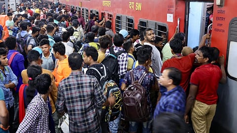 Migrant workers at Railway station