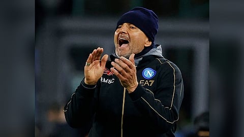 Napoli coach Luciano Spalletti reacts