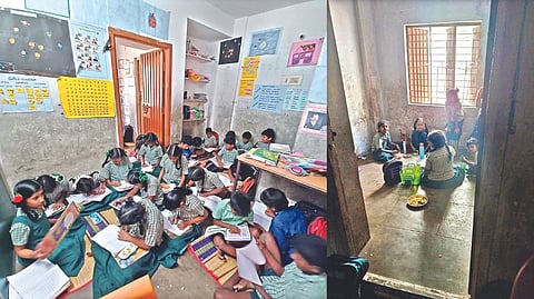 The rooms where classes are being held