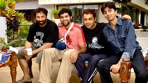 (L to R) Abhay Deol; Sunny Deol; Bobby Deol