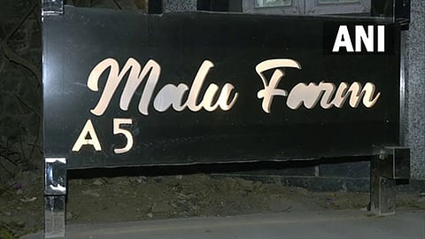 Outside Vikas Malu's farmhouse in Delhi