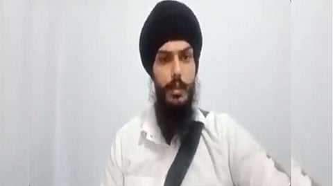 Screengrab of the video believed to be released by 'Waris Punjab De' chief Amritpal Singh.