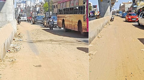 Poor condition of road near Iyyappanthangal