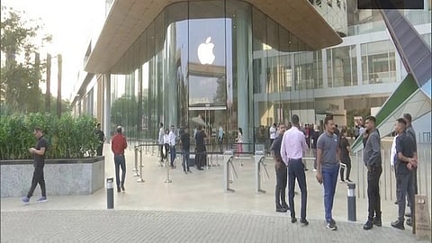 Visuals from Apple store in Mumbai's Bandra-Kurla Complex