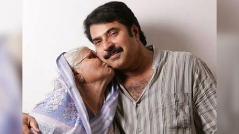 Mammootty with his mother Fathima Ismail