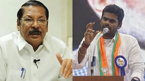 DMK Organisation Secretary RS Bharathi; State BJP chief K Annamalai