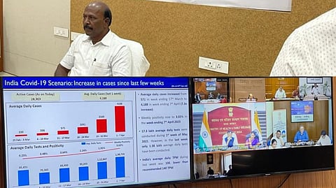 Health minister Ma Subramanian held a video conference with Union Health Minister Mansukh Mandaviya