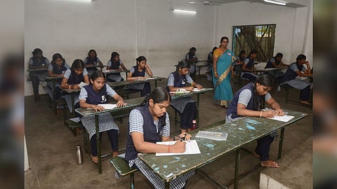Class 12 students appear for board exam